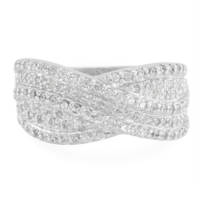 Zilveren ring met zirkonen