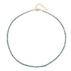 Zilveren halsketting met blauwe diamanten