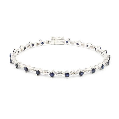 Zilveren armband met blauwe saffieren