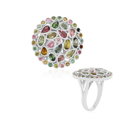 Zilveren ring met toermalijnen