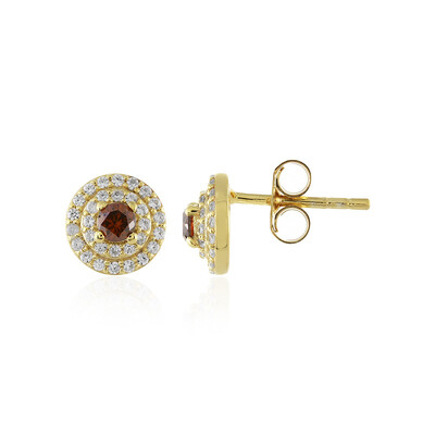 Zilveren oorbellen met I3 Cognac Diamanten