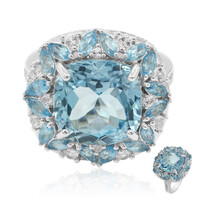 Zilveren ring met een hemel-blauwe topaas