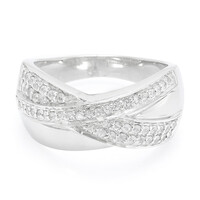 Zilveren ring met witte saffieren