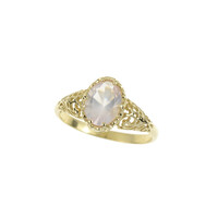 Gouden ring met een rozen kwarts