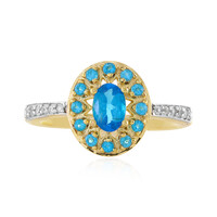 Zilveren ring met een neon blauwe apatiet