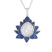Zilveren halsketting met een witte maansteen (Adela Silber)