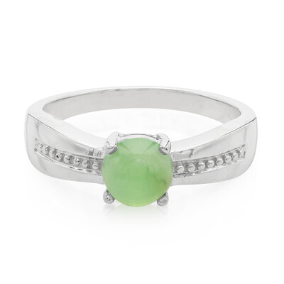 Zilveren herenring met een keizerlijk chrysopraas