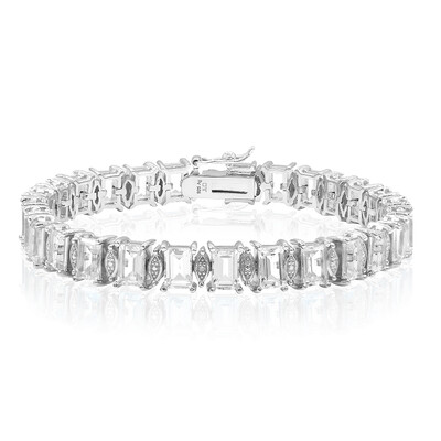 Zilveren armband met witte topaasstenen