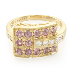 Gouden ring met Onverhitte Padparadscha Saffieren (AMAYANI)