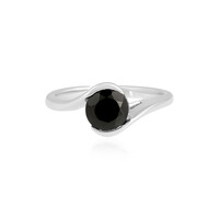 Zilveren ring met een zwarte onyx