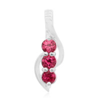 Zilveren hanger met roze spinelstenen