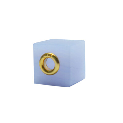 Zilveren hanger met een Blauwe chalcedoon (MONOSONO COLLECTION)