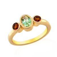 Zilveren ring met een groene toermalijn