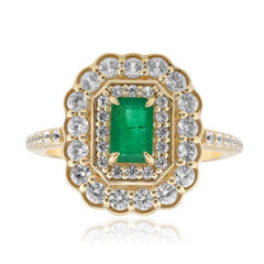 Gouden ring met een Zambia-smaragd