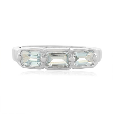 Zilveren ring met aquamarijnstenen