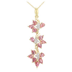 Gouden halsketting met Onverhitte Padparadscha Saffieren (AMAYANI)