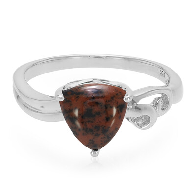 Zilveren ring met een mahonie obsidiaan
