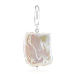Zilveren hanger met een Witte zoetwater kweekparel (TPC)