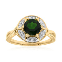 Gouden ring met een Russische diopsied