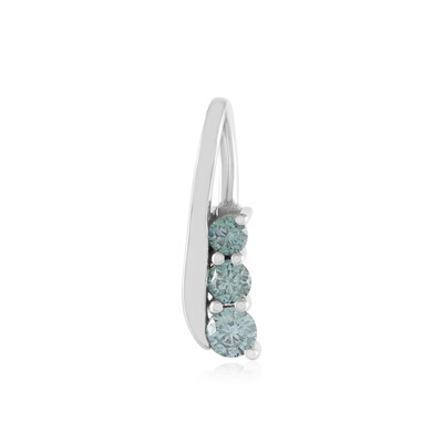 Gouden hanger met een hemelblauwe SI2 diamant
