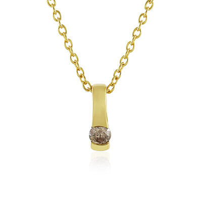Zilveren halsketting met een I4 Champagne Diamant