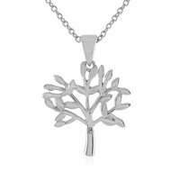 Zilveren halsketting met een I4 (J) Diamant