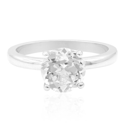 Zilveren ring met een witte topaas