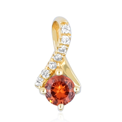 Gouden hanger met een oranje saffier