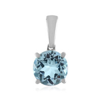 Zilveren hanger met een hemel-blauwe topaas