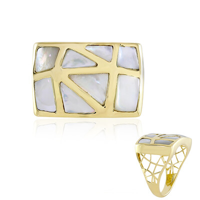 Gouden ring met een parelmoer (Ornaments by de Melo)