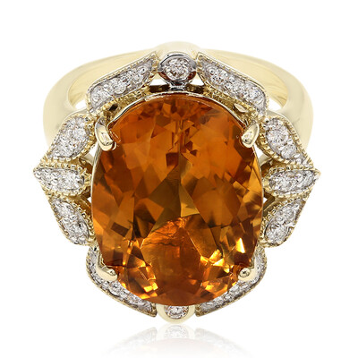 Gouden ring met een mandarijn citrien