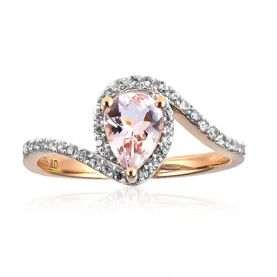 Gouden ring met een Onverhitte Roze Beril