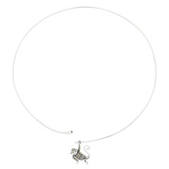 Zilveren halsband met een blauwe saffier