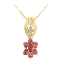 Gouden halsketting met Onverhitte Padparadscha Saffieren (AMAYANI)