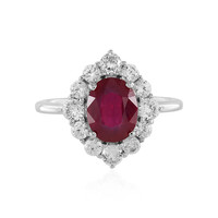 Zilveren ring met een Bemainty robijn