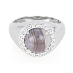 Zilveren ring met een Botswana agaat