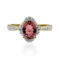 Gouden ring met een roze toermalijn (Adela Gold)