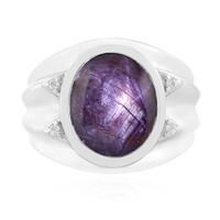 Zilveren ring met een Channapatna Ster Robijn
