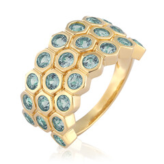 Zilveren ring met Londen-blauwe topaasstenen (de Melo)