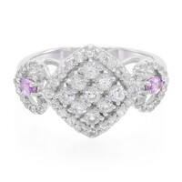 Zilveren ring met Onverhitte Purper Saffieren