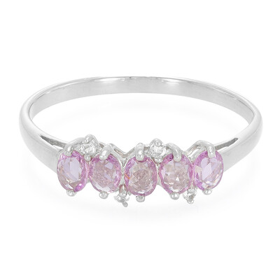 Zilveren ring met Onverhitte Purper Saffieren