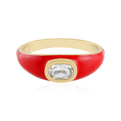 Zilveren ring met een witte topaas