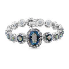 Zilveren armband met een blauwe mystieke kwarts