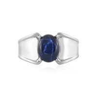 Zilveren ring met een blauwe ster saffier