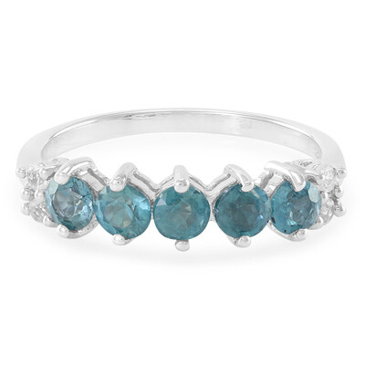 Zilveren ring met pauw kyanieten