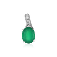 Zilveren hanger met een Groene onyx