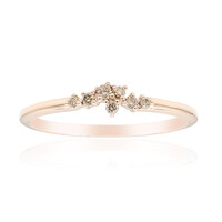 Gouden ring met een SI1 Argyle Rose De France Diamant