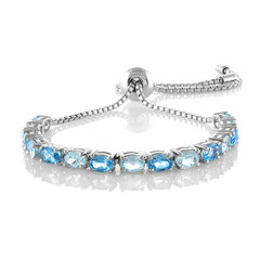 Zilveren armband met hemel-blauwe topaasstenen