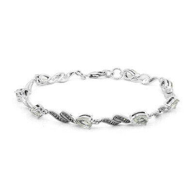 Zilveren armband met groene amethisten