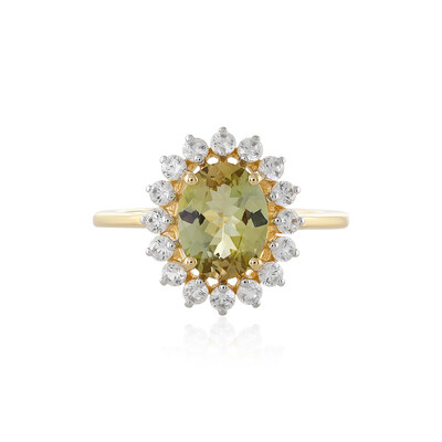 Gouden ring met een gele tanzaniet